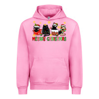 Fuchsia Pink meowy christmas cats Urban Hoodie - MaliasSmallBusiness