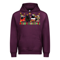 Mauve Wine meowy christmas cats Urban Hoodie - MaliasSmallBusiness