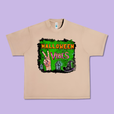 Watercolor Halloween Vibes Urban Heavy Tee Designed By Ranaportraitstore