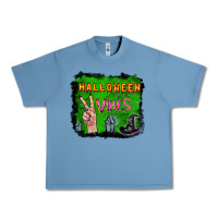 Pebble Blue Watercolor Halloween Vibes Urban Heavy Tee - RanaPortraitStore