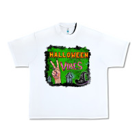 White Watercolor Halloween Vibes Urban Heavy Tee - RanaPortraitStore