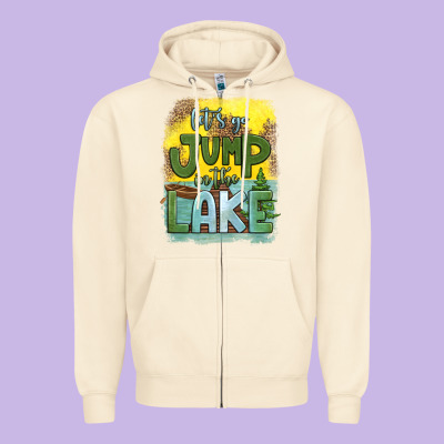 Let's Go Jump In The Lake Zipper Hoodie Designed By Hra Design Shop