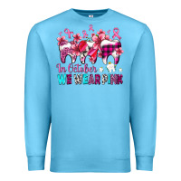 Ocean Blue in october we wear pink cancer ribbon with teeth Premium Sweatshirt - AdoDesignShop
