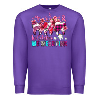 Purple in october we wear pink cancer ribbon with teeth Premium Sweatshirt - AdoDesignShop