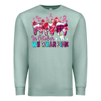 Seafoam in october we wear pink cancer ribbon with teeth Premium Sweatshirt - AdoDesignShop