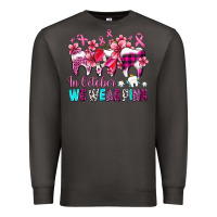 Smoke in october we wear pink cancer ribbon with teeth Premium Sweatshirt - AdoDesignShop