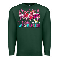Sports Green in october we wear pink cancer ribbon with teeth Premium Sweatshirt - AdoDesignShop