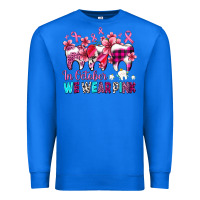 True Royal in october we wear pink cancer ribbon with teeth Premium Sweatshirt - AdoDesignShop