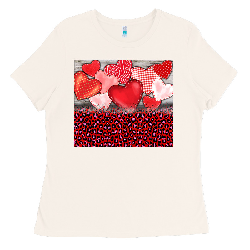 Valentine's Day Red Hearts Red Leopard Ladies Tee by BarkalooDesign | Teevron
