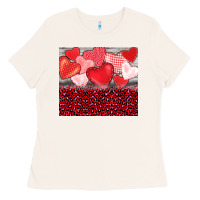 Bone valentine's day red hearts red leopard Ladies Tee - BarkalooDesign