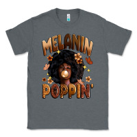 Charcoal Heather melanin poppin Classic Tee - Zillion Design Studio
