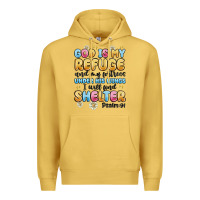 Antique Gold god is my refuge and my fortress under his wings Premium Hoodie - MaliasSmallBusiness