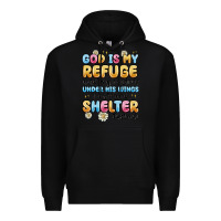 Black god is my refuge and my fortress under his wings Premium Hoodie - MaliasSmallBusiness