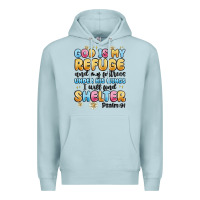 Blue Mist god is my refuge and my fortress under his wings Premium Hoodie - MaliasSmallBusiness