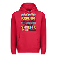 Cardinal god is my refuge and my fortress under his wings Premium Hoodie - MaliasSmallBusiness