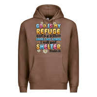 Chestnut god is my refuge and my fortress under his wings Premium Hoodie - MaliasSmallBusiness