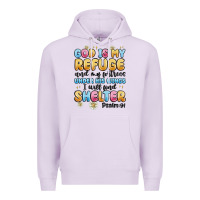 Lilac god is my refuge and my fortress under his wings Premium Hoodie - MaliasSmallBusiness