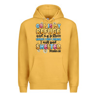 Mustard god is my refuge and my fortress under his wings Premium Hoodie - MaliasSmallBusiness