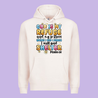 God Is My Refuge And My Fortress Under His Wings Premium Hoodie Designed By Maliassmallbusiness