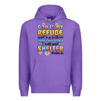 Purple god is my refuge and my fortress under his wings Premium Hoodie - MaliasSmallBusiness