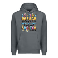 Rock god is my refuge and my fortress under his wings Premium Hoodie - MaliasSmallBusiness
