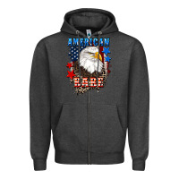 Charcoal Heather American Babe  4th of july Zipper Hoodie - CowGirlArtShop