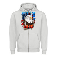 Dove Grey American Babe  4th of july Zipper Hoodie - CowGirlArtShop