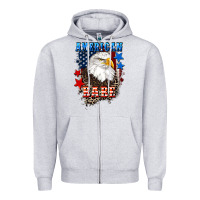 Heather Grey American Babe  4th of july Zipper Hoodie - CowGirlArtShop