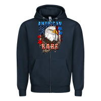 Navy American Babe  4th of july Zipper Hoodie - CowGirlArtShop