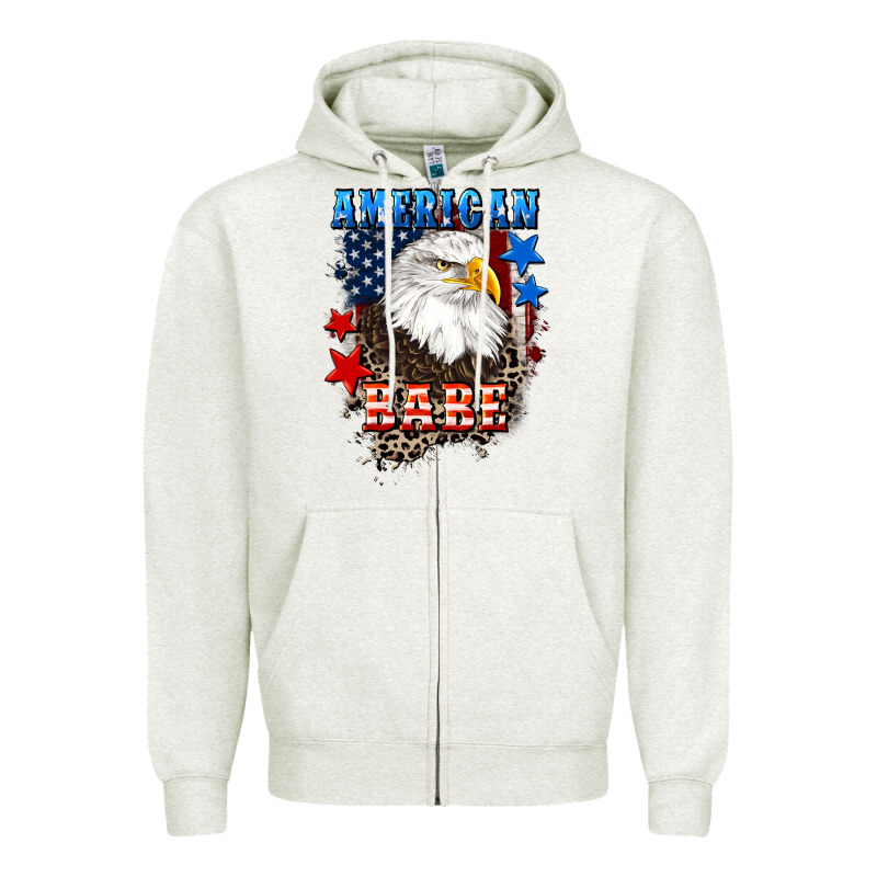 American Babe  4th Of July Zipper Hoodie by CowGirlArtShop | Teevron