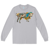 Moon Dust charolais bull with sunflowers and gemstone western patterns Long Sleeve Tee - RanaPortraitStore