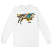 White charolais bull with sunflowers and gemstone western patterns Long Sleeve Tee - RanaPortraitStore