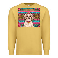 Antique Gold shih tzu floral tumbler Premium Sweatshirt - Artiststas