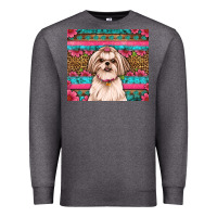 Charcoal Heather shih tzu floral tumbler Premium Sweatshirt - Artiststas