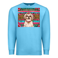 Ocean Blue shih tzu floral tumbler Premium Sweatshirt - Artiststas
