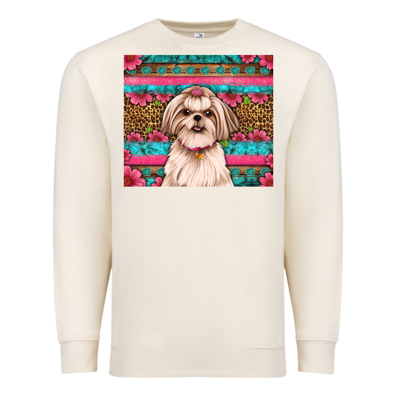 Shih Tzu Floral Tumbler Premium Sweatshirt by Artiststas | Teevron