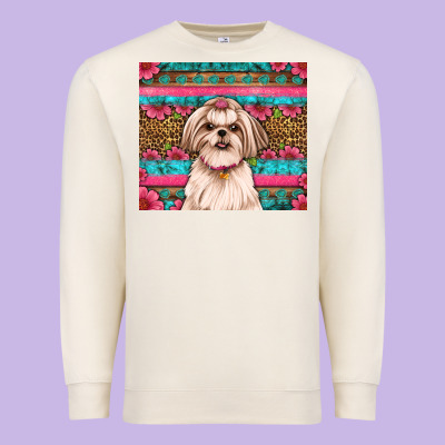 Shih Tzu Floral Tumbler Premium Sweatshirt Designed By Artiststas