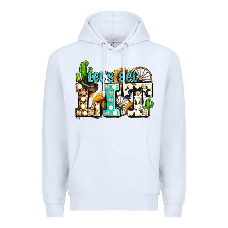 Western Lets Get Lit Ado Premium Hoodie by AdoDesignShop | Teevron