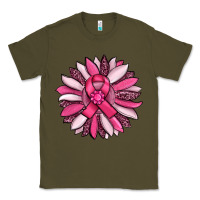 Army Green breast awareness cancer pink sunflower Classic Tee - RanaPortraitStore