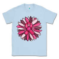 Dusty Blue breast awareness cancer pink sunflower Classic Tee - RanaPortraitStore