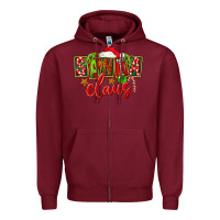 Burgundy Christmas santa claus Zipper Hoodie - FaDigitalArtStudio