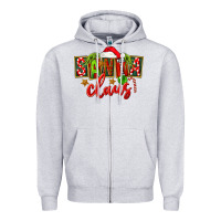 Heather Grey Christmas santa claus Zipper Hoodie - FaDigitalArtStudio