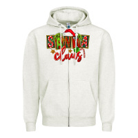 Oatmeal Heather Christmas santa claus Zipper Hoodie - FaDigitalArtStudio