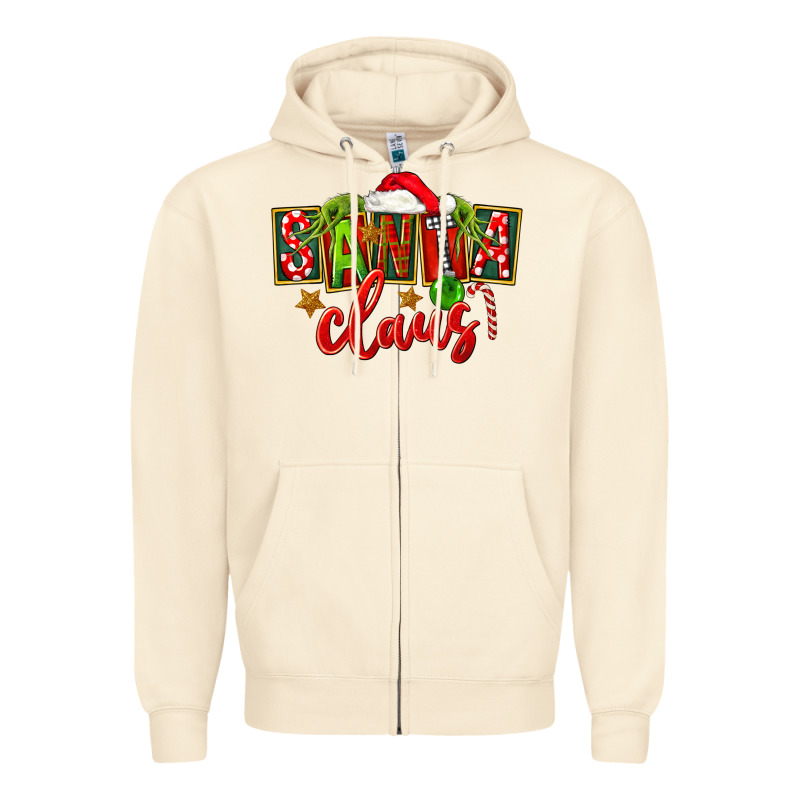 Christmas Santa Claus Zipper Hoodie by FaDigitalArtStudio | Teevron