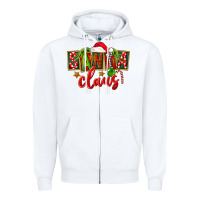 White Christmas santa claus Zipper Hoodie - FaDigitalArtStudio