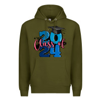 Army Green class of 2024 Premium Hoodie - MaliasSmallBusiness