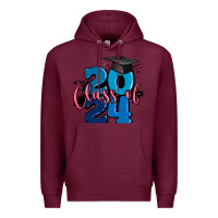 Burgundy class of 2024 Premium Hoodie - MaliasSmallBusiness