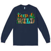 Navy keep it wild Long Sleeve Tee - Zillion Design Studio