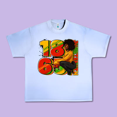 1865 Juneteenth Afro Woman Urban Heavy Tee Designed By Ranaportraitstore