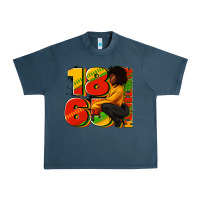 Midnight Navy 1865 Juneteenth afro woman Urban Heavy Tee - RanaPortraitStore